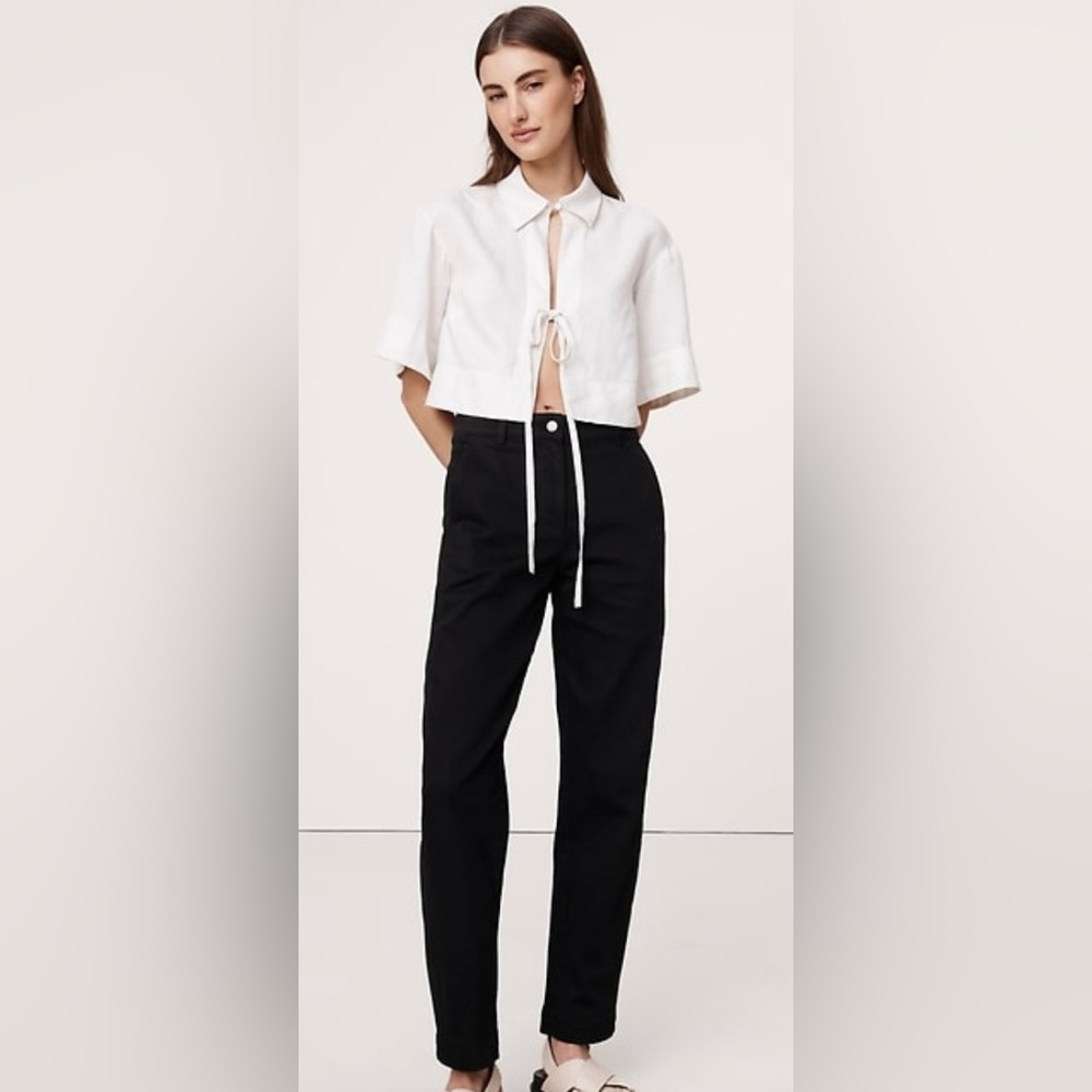 Banana Republic The Weekend Slim Barrel Pants, Black, Pockets, 6P, NWT
